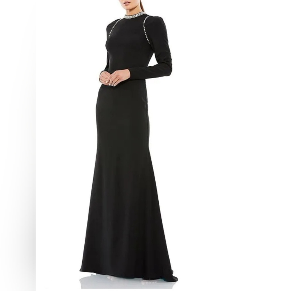 Mac Duggal black dress with gem detailing